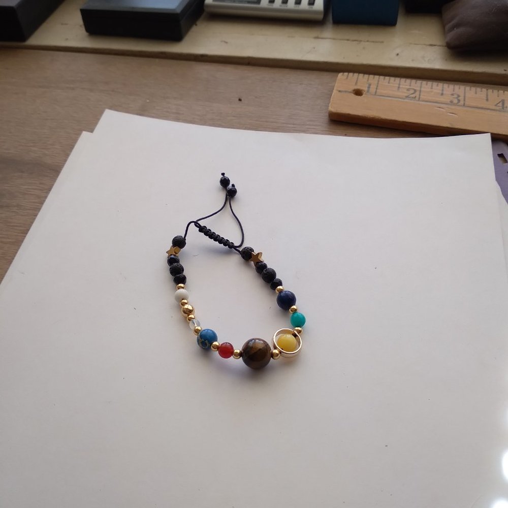 Beaded Rope Multicolor Balls And Loop With Goldto… - image 5